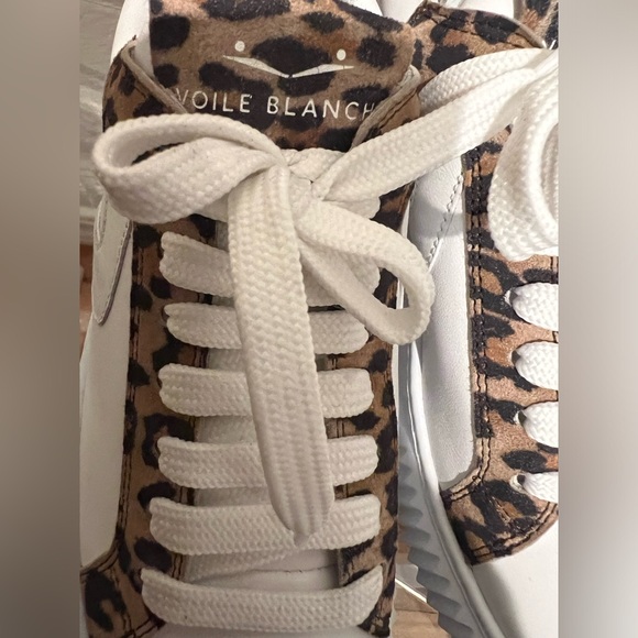 NWOT Voile Blanche Lipari Sneakers- Leather- White w/ Leopard Print - Picture 15 of 16